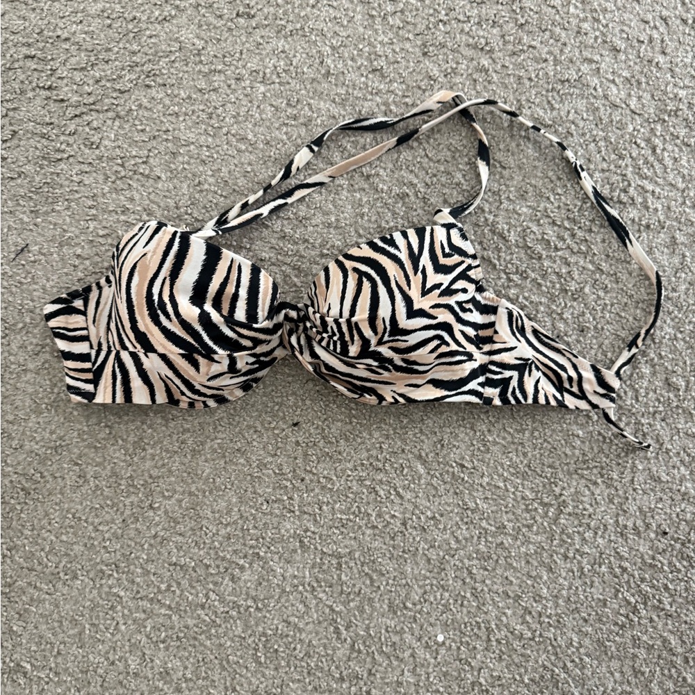 Women’s Zebra Print Underwire push up Bikini Top